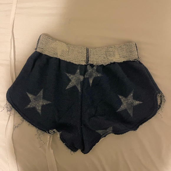 Free People Blue Star Print Fleece Mini Shorts - Picture 3 of 4